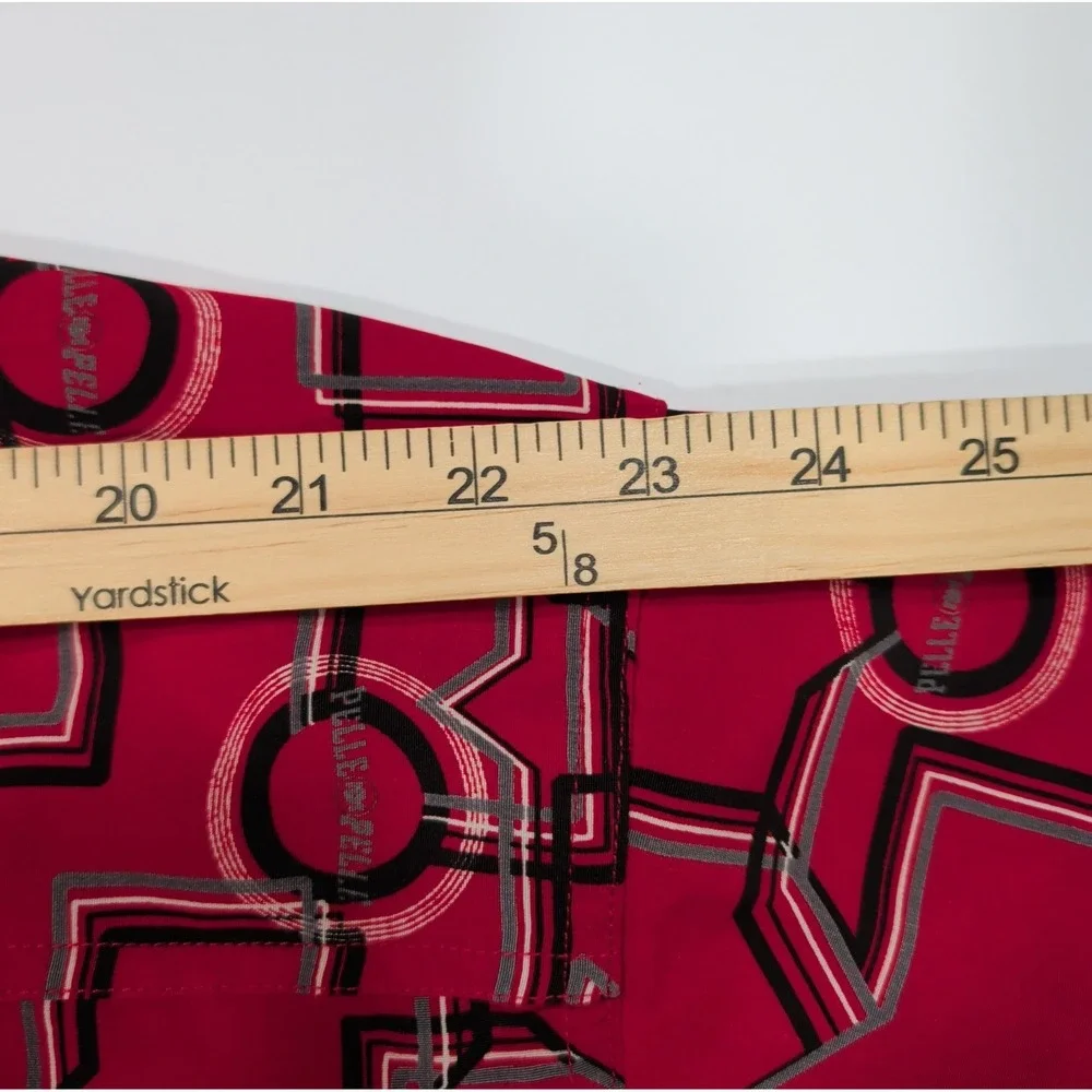 Vintage Pelle Pelle Marc Buchanan Long Sleeve Shirt 2XL Red Geometric AOP